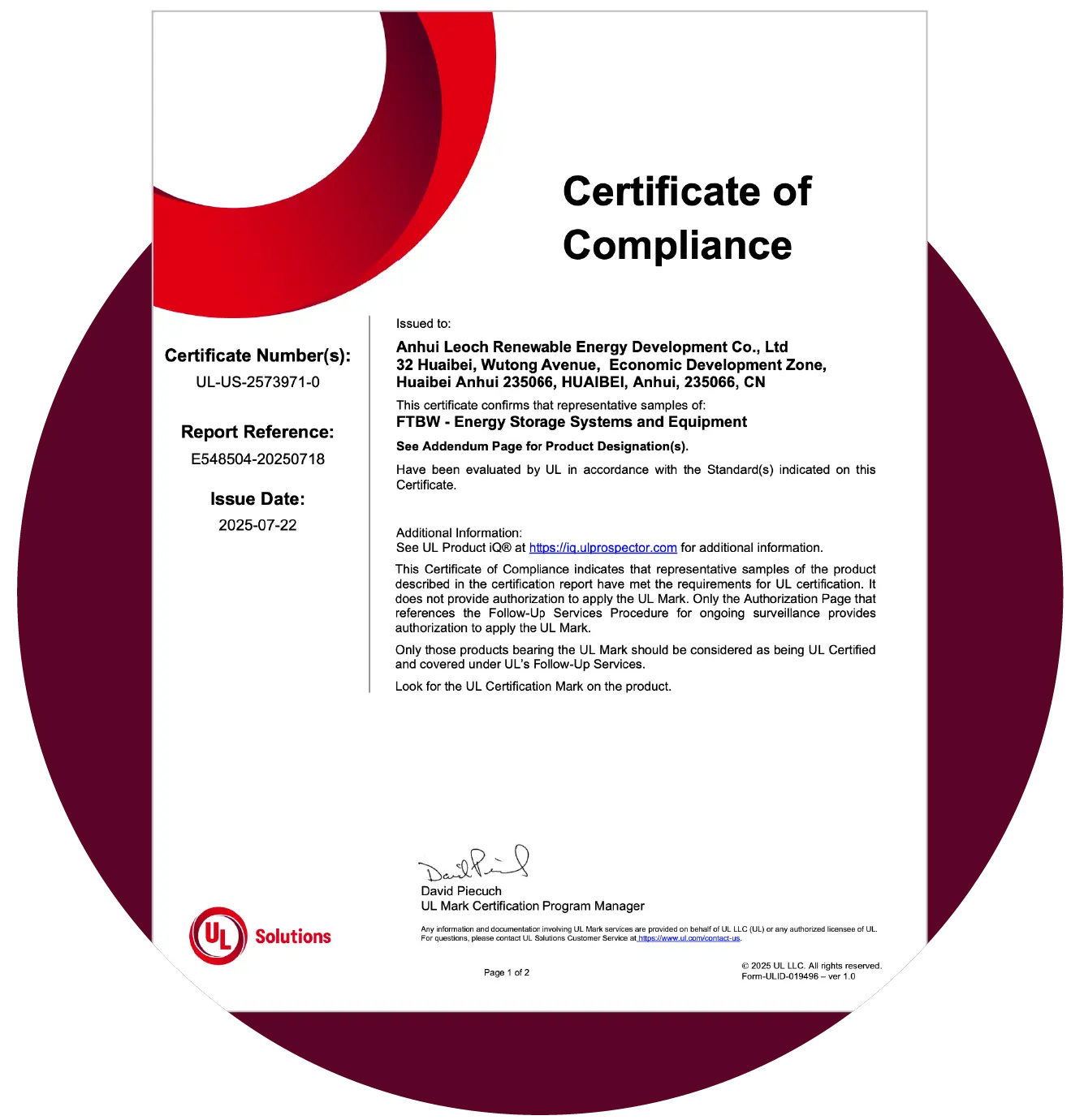 LEOCH Battery has received China's first UL 9540 certification-1.webp LEOCH Battery has received China's first UL 9540 certification-1.webp